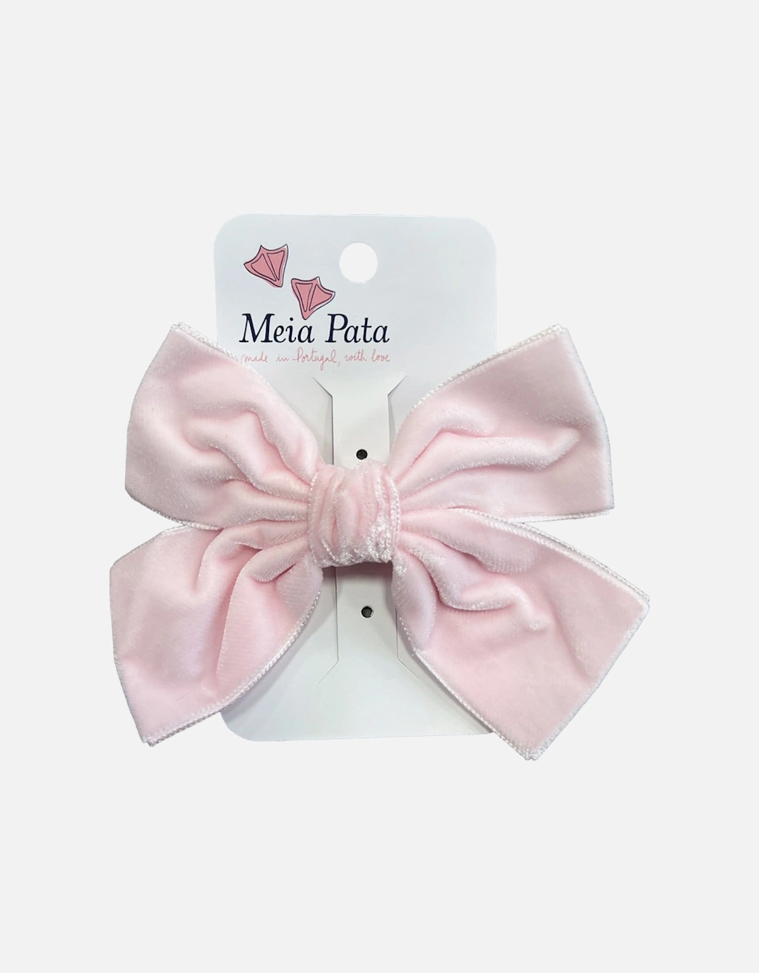 Pale Pink Velvet Bow Hair Clip