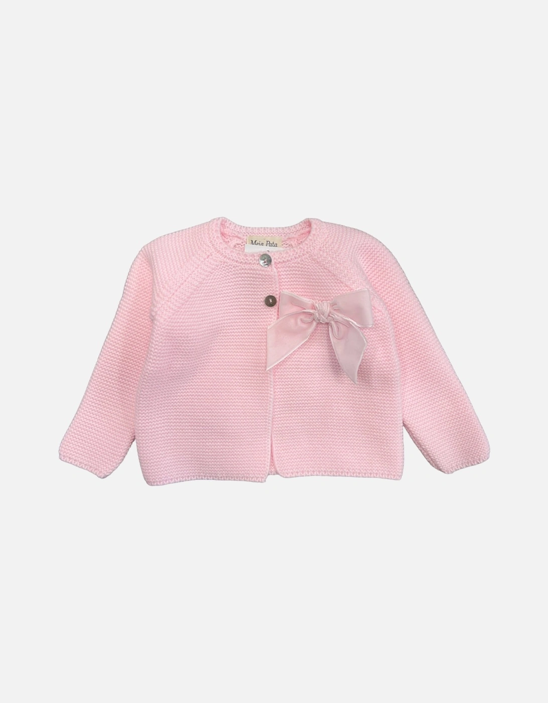 Pale Pink Velvet Bow Cardigan, 3 of 2