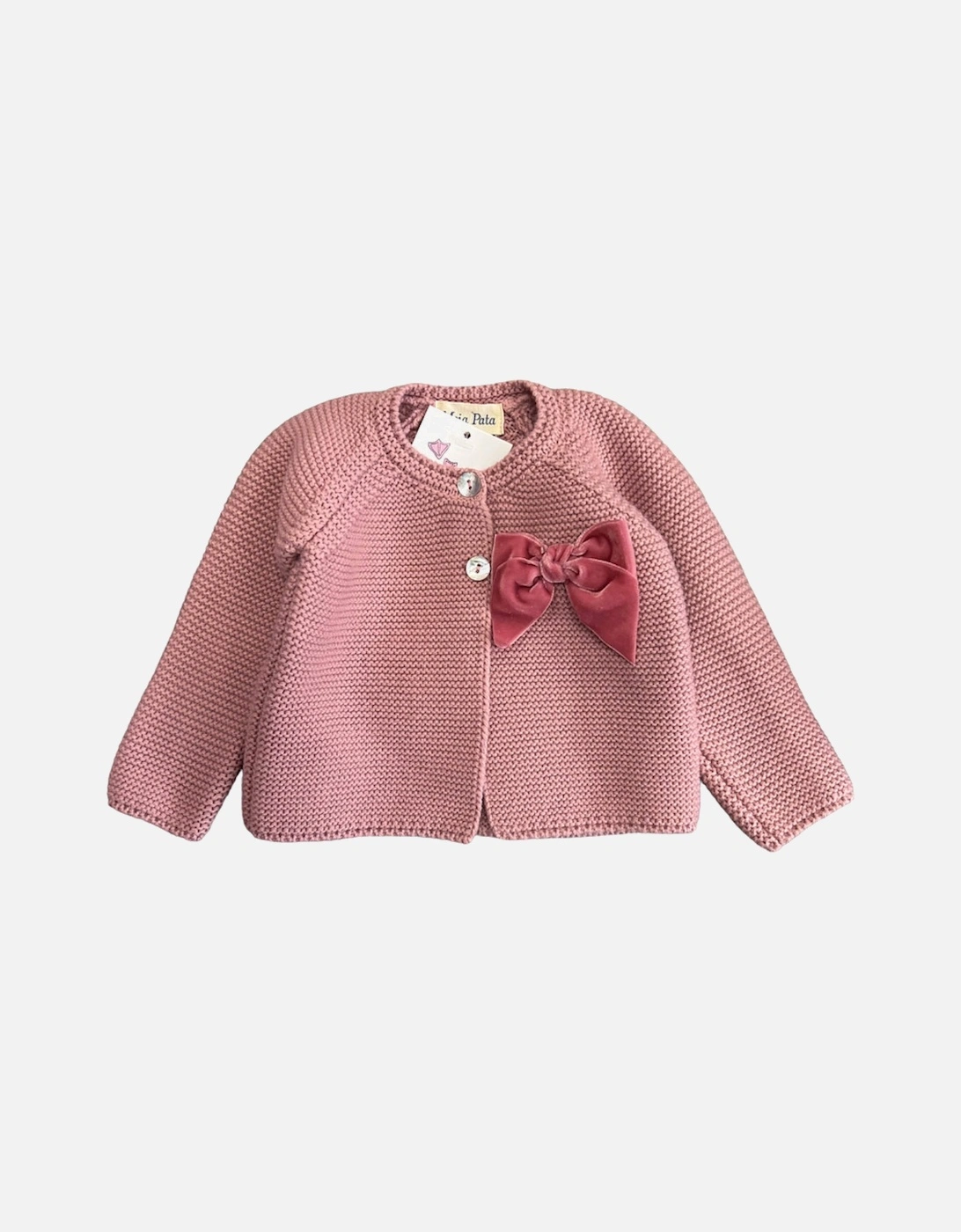 Dusty Pink Velvet Bow Cardigan, 3 of 2