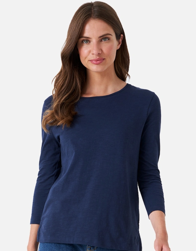 Womens Long Sleeve Perfect Cotton Slub T Shirt