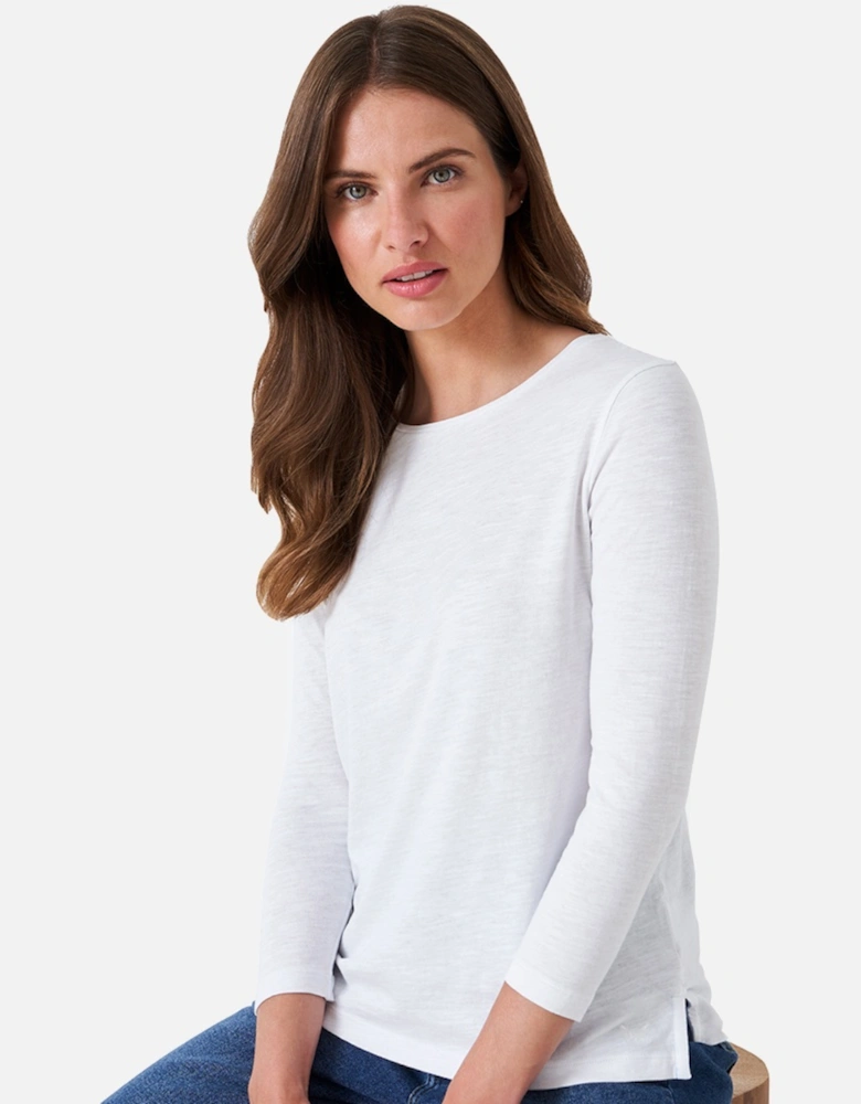 Womens Long Sleeve Perfect Cotton Slub T Shirt