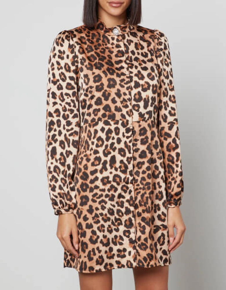 Lavacras Leopard-Print Recycled Satin Mini Dress