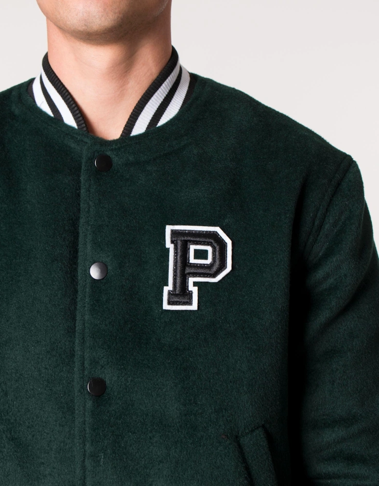 Relaxed Fit Bay Bomber College Jacket