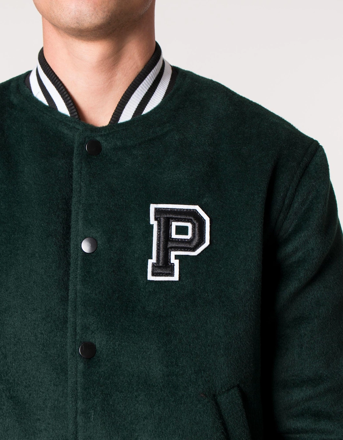 Relaxed Fit Bay Bomber College Jacket
