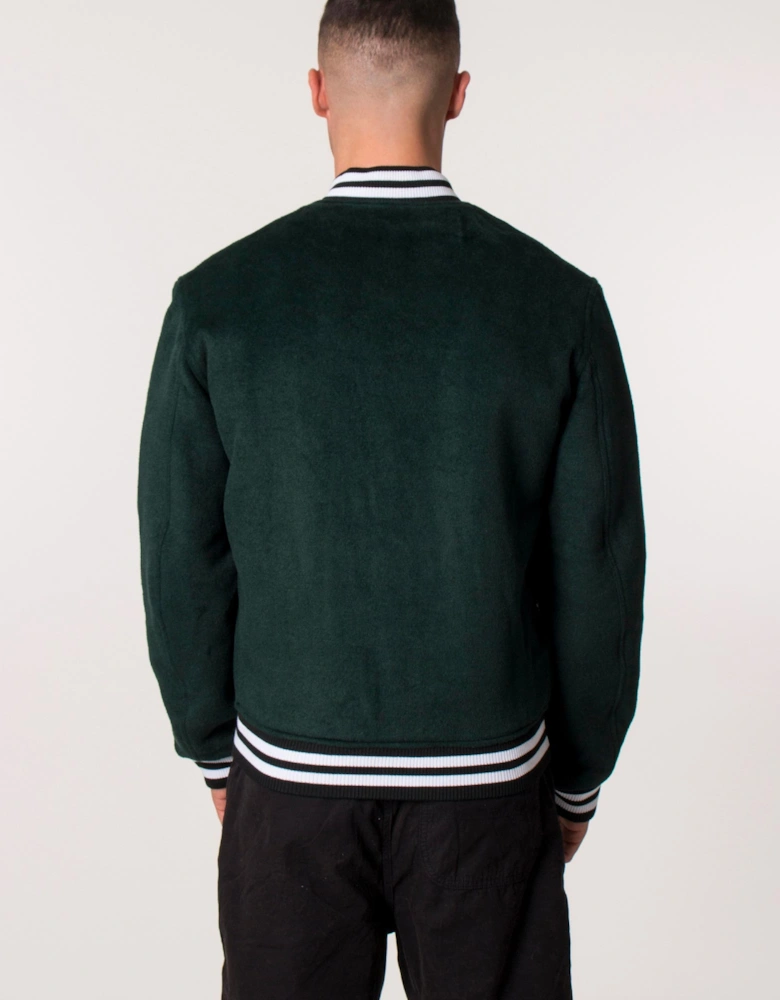 Relaxed Fit Bay Bomber College Jacket