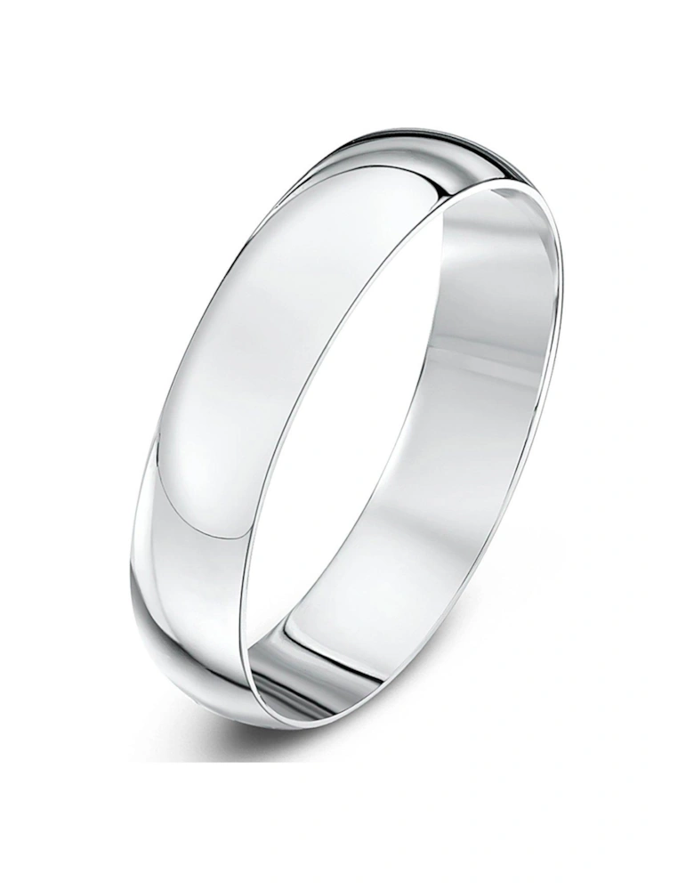 9ct White Gold Personalised Band Ring 4m