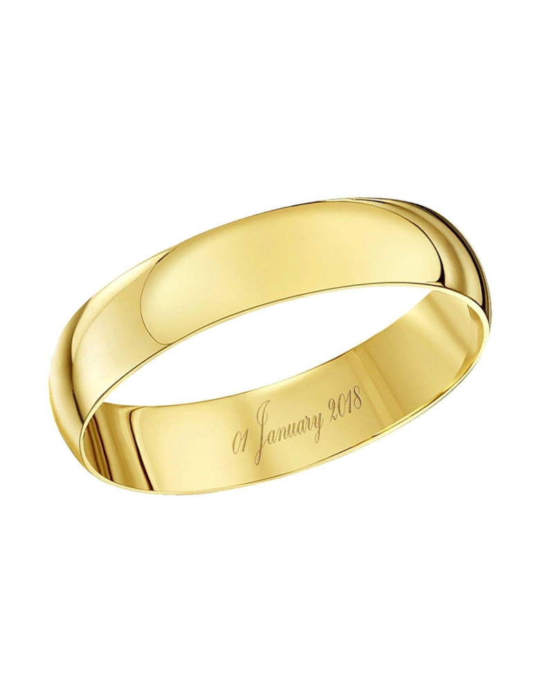 9ct Yellow Gold Personalised Band Ring 4