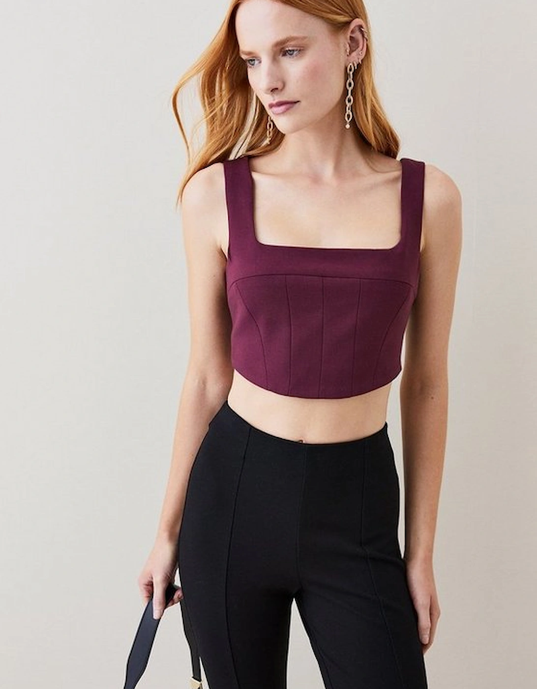 Structured Crepe Corset Bralet Top, 5 of 4