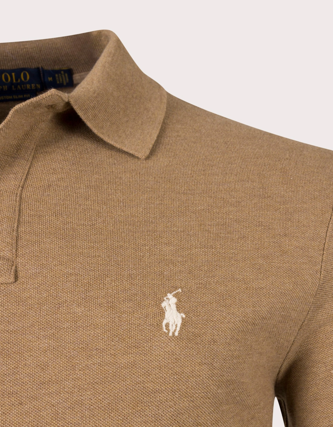 Custom Slim Fit Long Sleeve Polo Shirt
