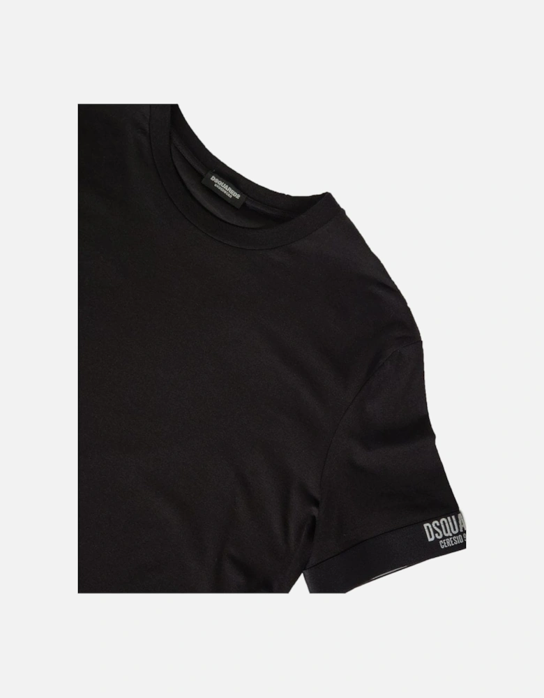 D Squared Crew Neck Tee Shirt Milano Arm Cuff Black