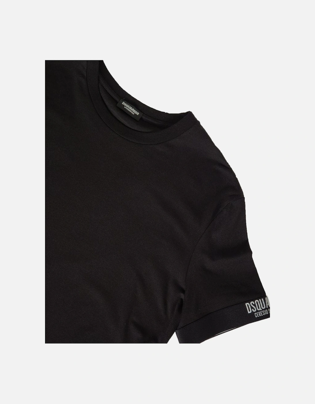 D Squared Crew Neck Tee Shirt Milano Arm Cuff Black