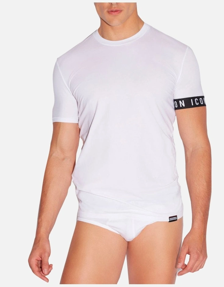 D-squared Icon Band Crewneck Tee Shirt Underwear White