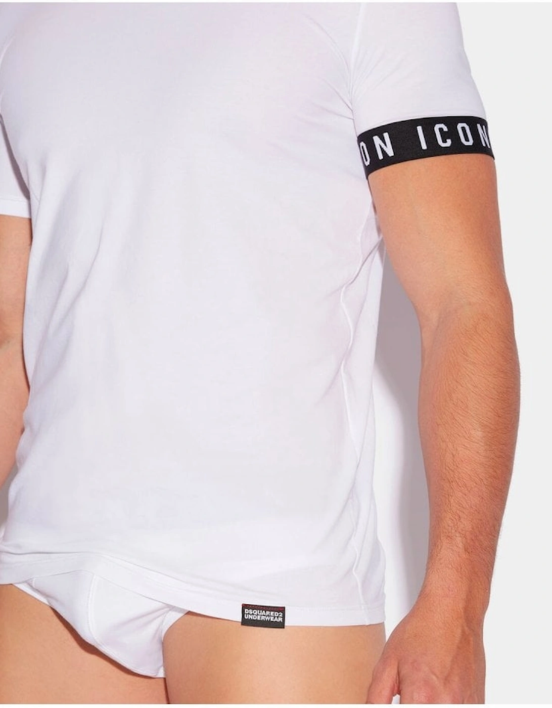 D-squared Icon Band Crewneck Tee Shirt Underwear White