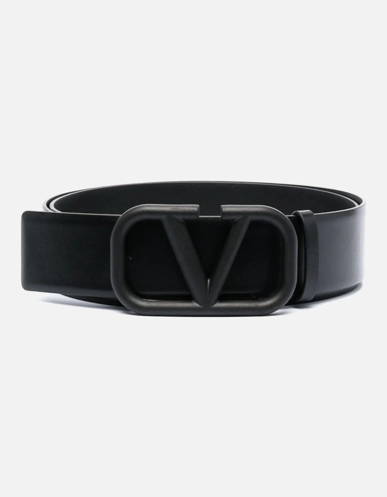 V-Logo leather belt