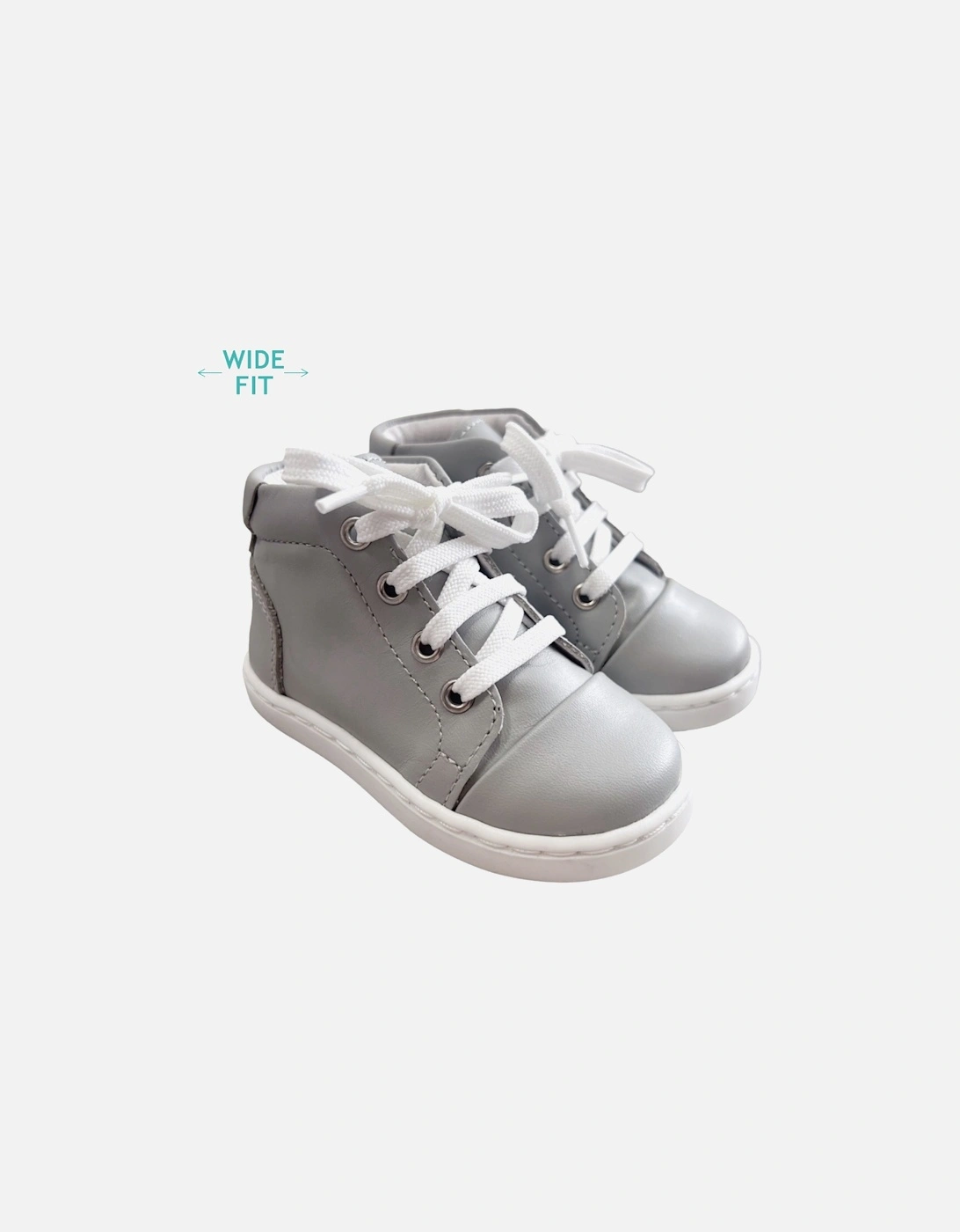 Grey Leather Danilo Hi-Top Trainers, 4 of 3