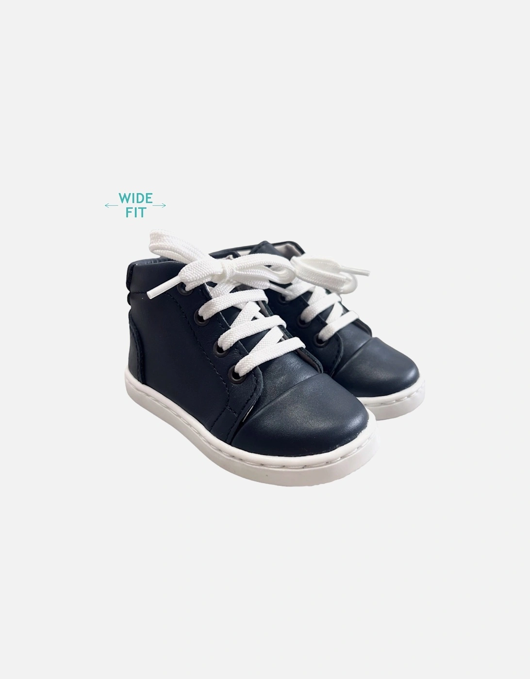 Navy Leather Danilo Hi-Top Trainers, 4 of 3