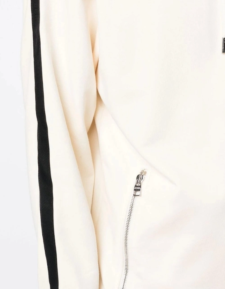Tape Detail Hooded Top Stone