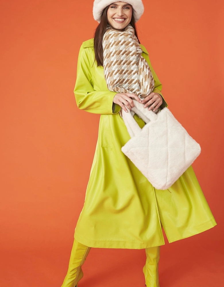 Yellow Eco Leather Trench Coat