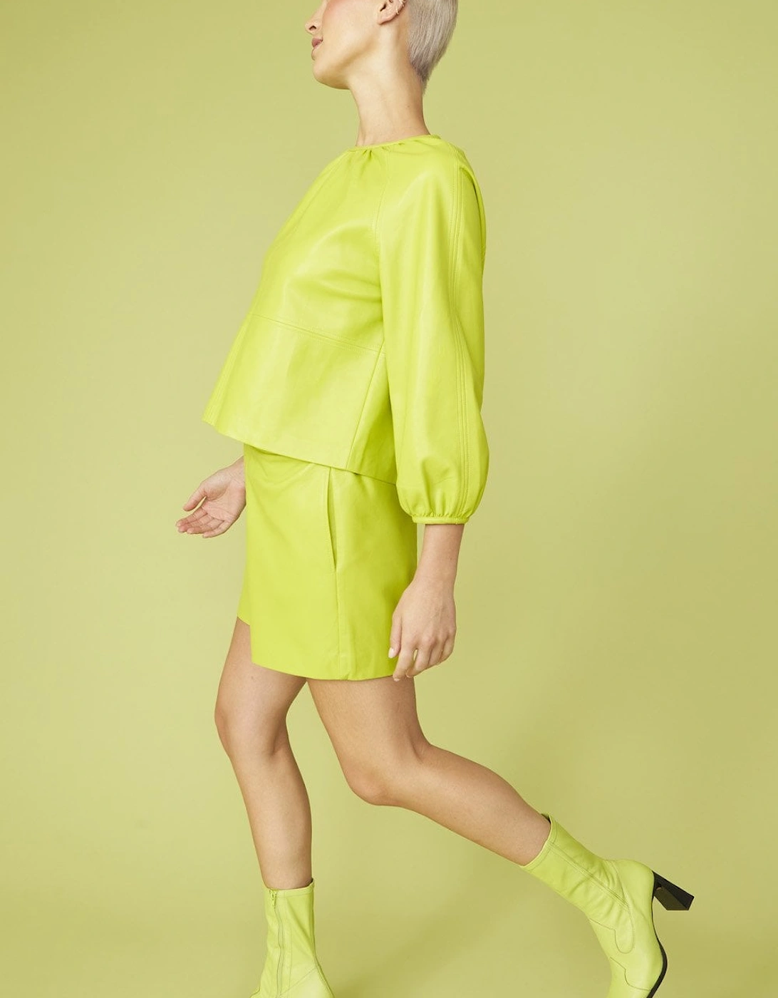 Lime Green Eco Leather Swing Top