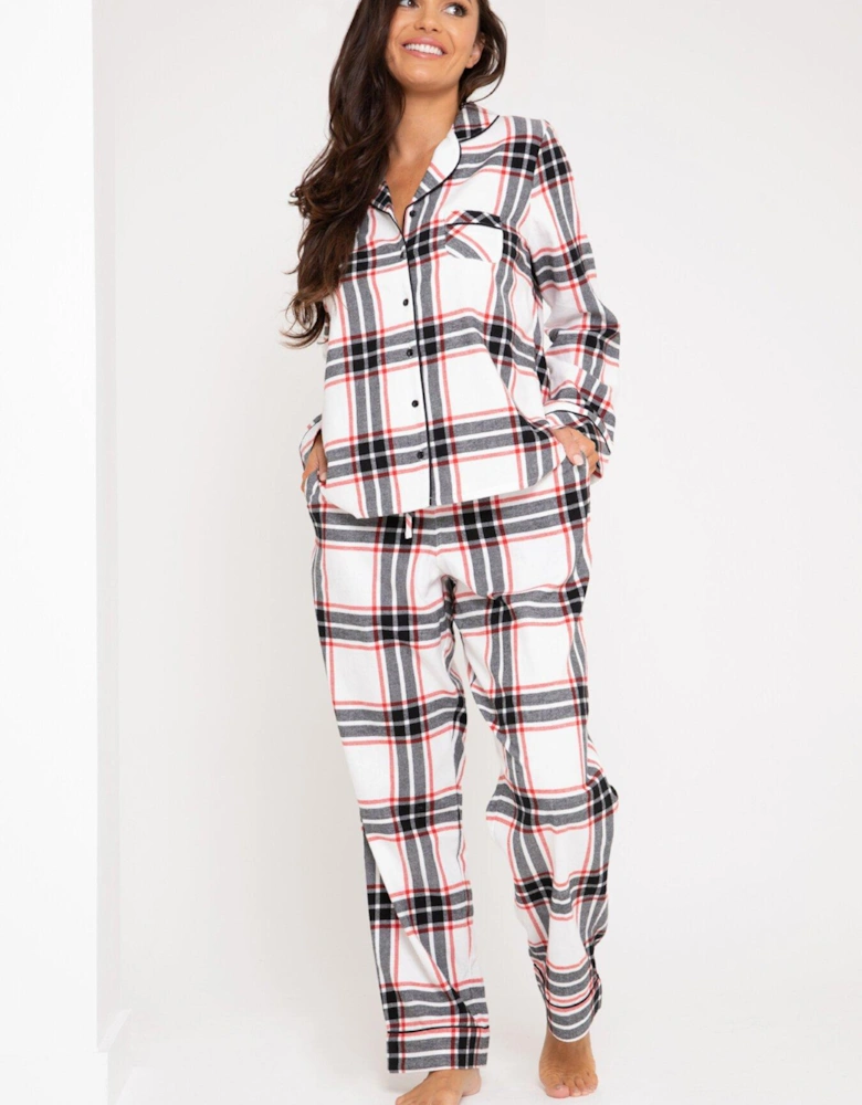 Cosy Check Pyjama Set - White/Multi