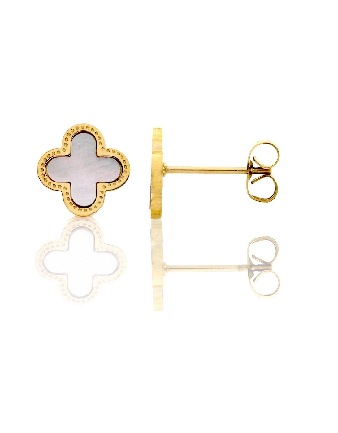 Luck Collection Earrings - Stainless Steel (Gold & Faux Pearl), 2 of 1