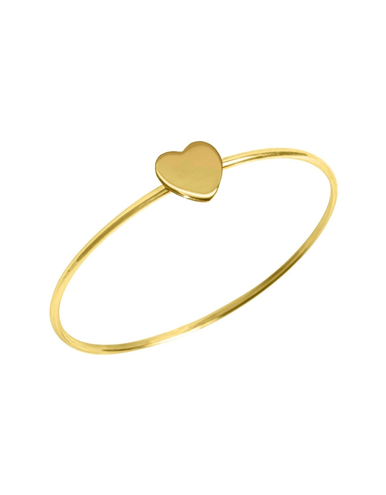 18ct Gold Plated Sterling Silver Heart Bangle