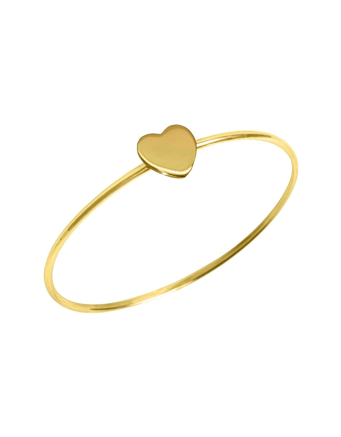 18ct Gold Plated Sterling Silver Heart Bangle, 2 of 1