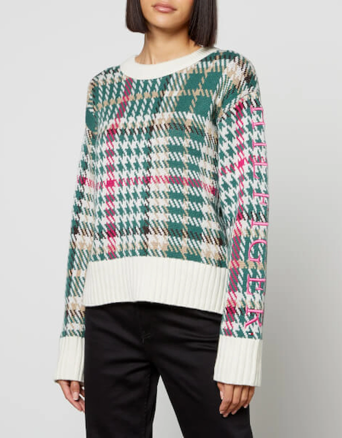 Houndstooth Intarsia Cotton-Blend Jumper, 2 of 1