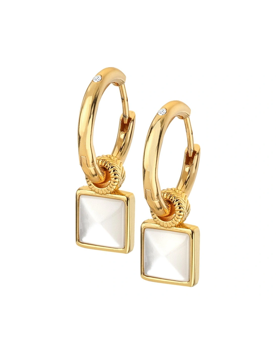 HD X JJ Calm Mother of Pearl Square Earrings, 2 of 1