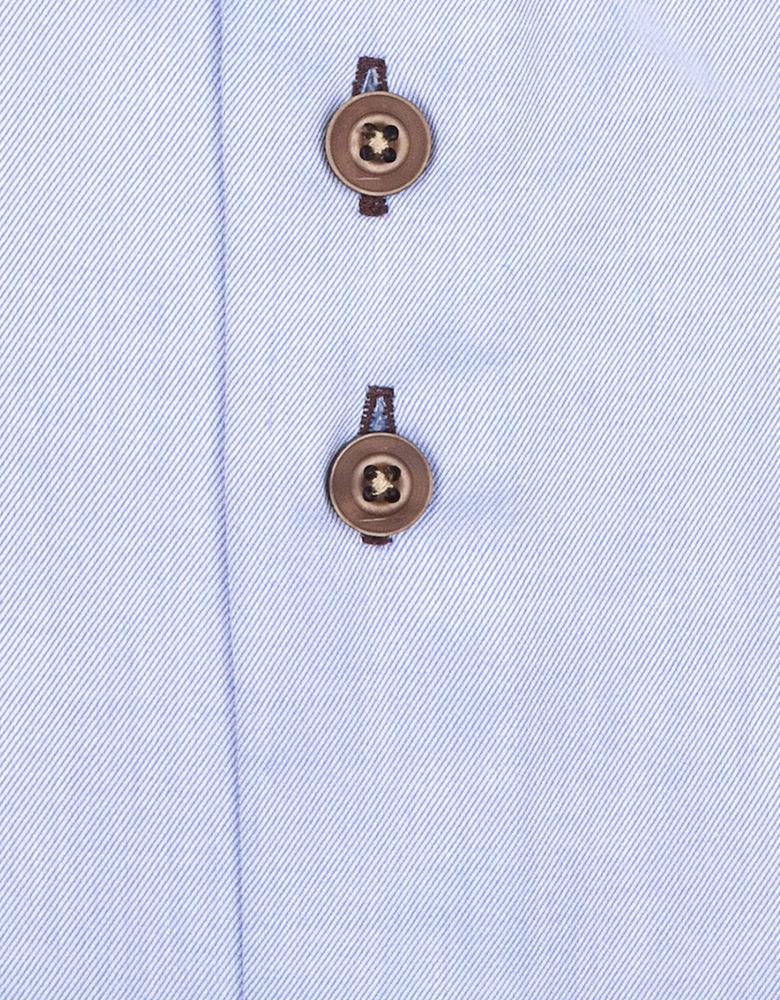 Hidden Button Down Collar Long Sleeved Shirt Light Blue