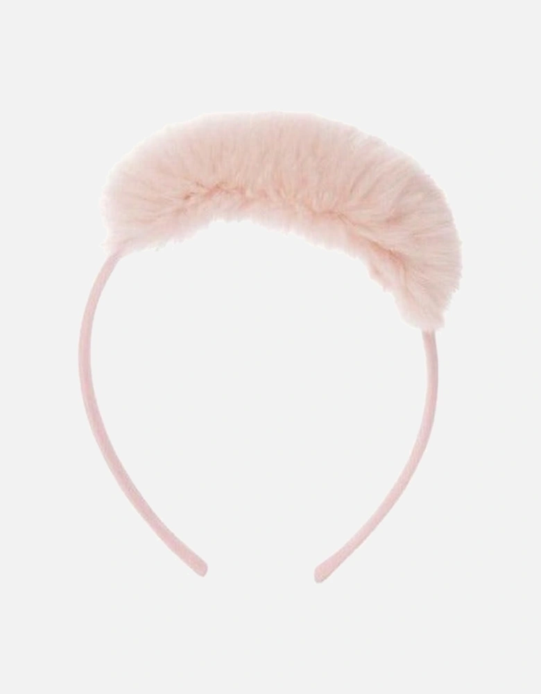 Girls Pink Faux Fur Hairband