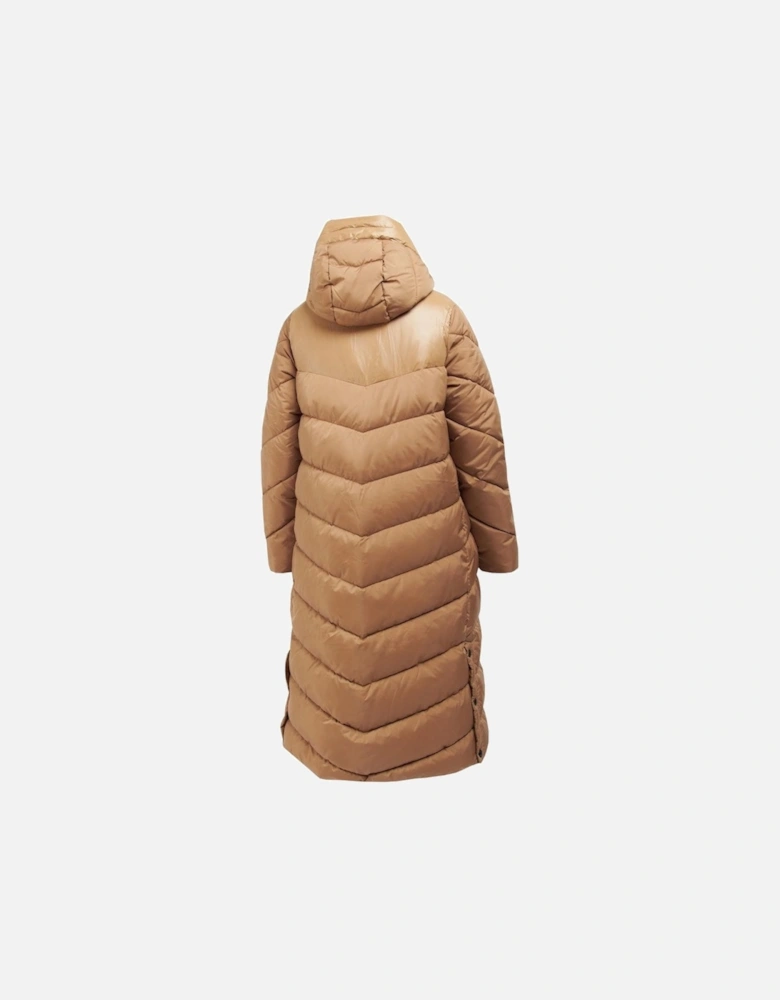 International Women's Burnt Cinder Homerun Quilted Longline Puffer coat
