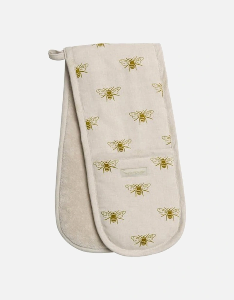 Bees Linen Double Oven Glove