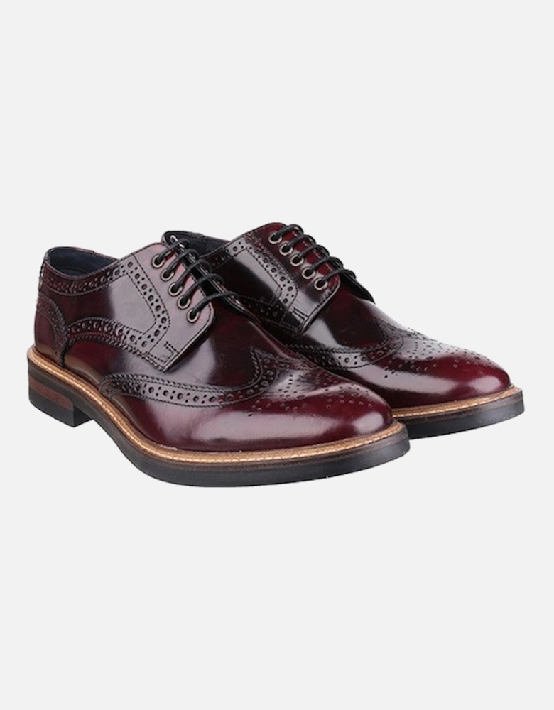 London Men's Woburn Hi-Shine Brogue Shoe Wine DFS