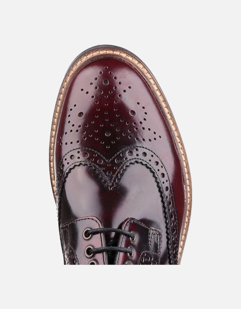 London Men's Woburn Hi-Shine Brogue Shoe Wine DFS