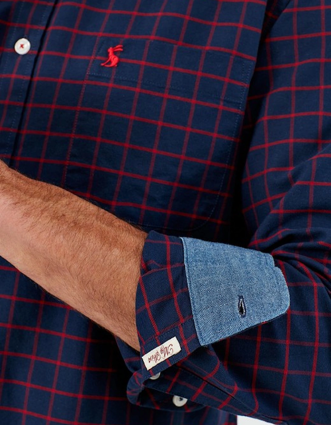 Men's Welford Classic Fit Shirt Navy Red Check