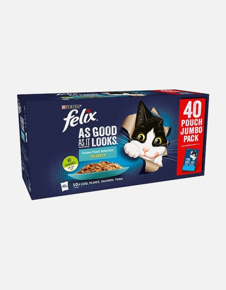 Felix As Good As It Looks Ocean Feast Selection In Jelly 40 x 100g Pouches
