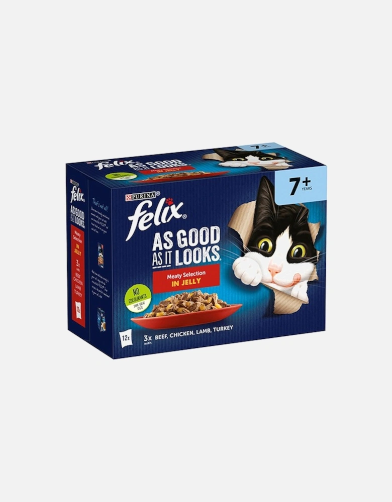 Felix As Good As It Looks Senior Meat Selection in Jelly 12 x 100g Pouches