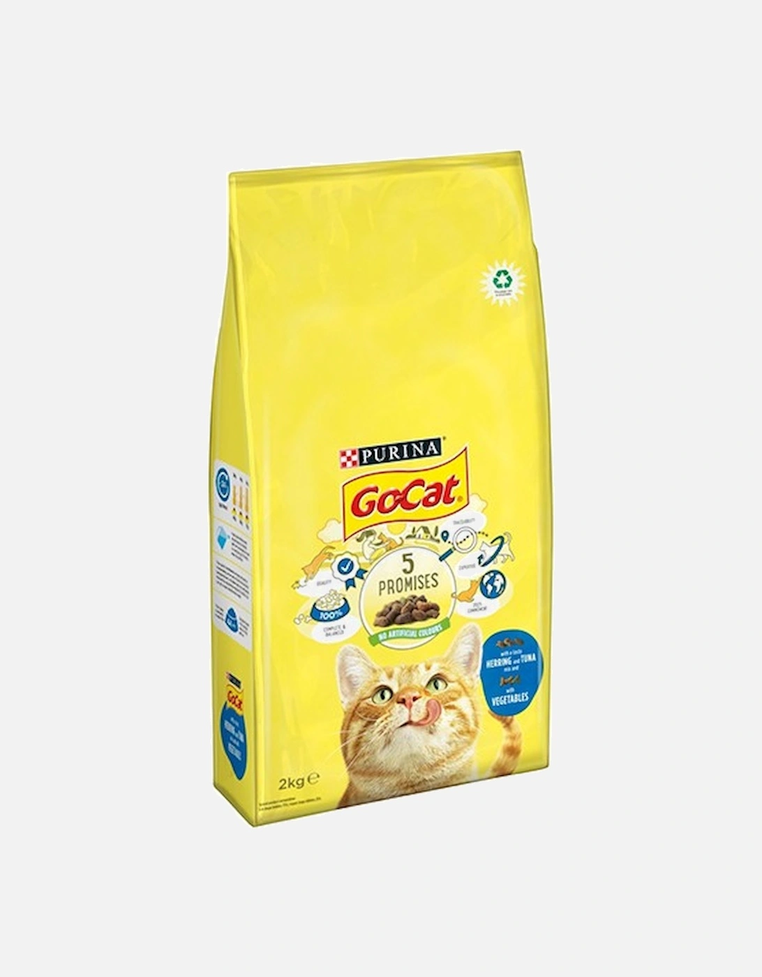 Purina Go-Cat Complete Herring And Tuna Mix With Vegetables Dry Cat Food 2KG, 4 of 3