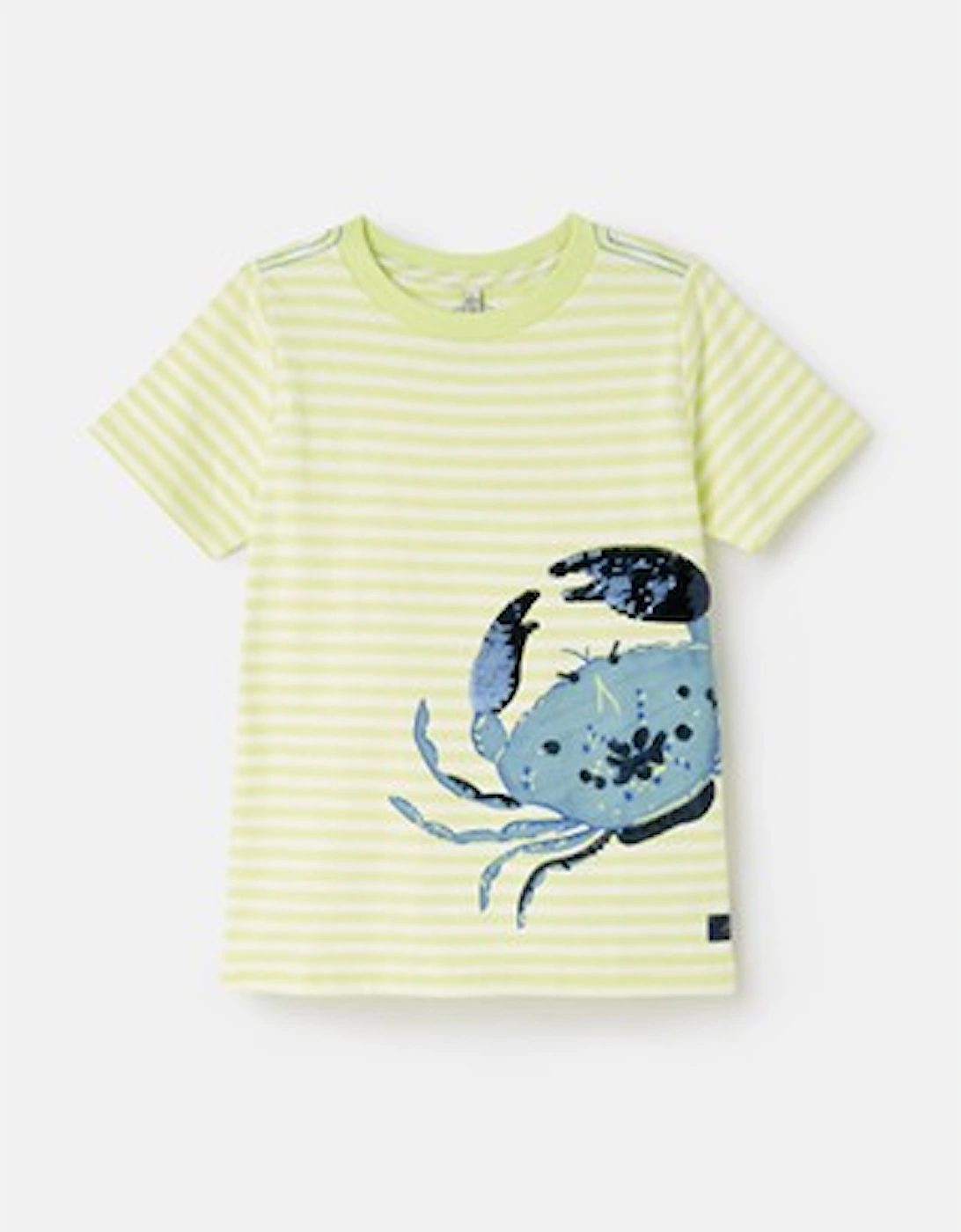 Cullen Short Sleeve Sequin T-shirt Lime Crab