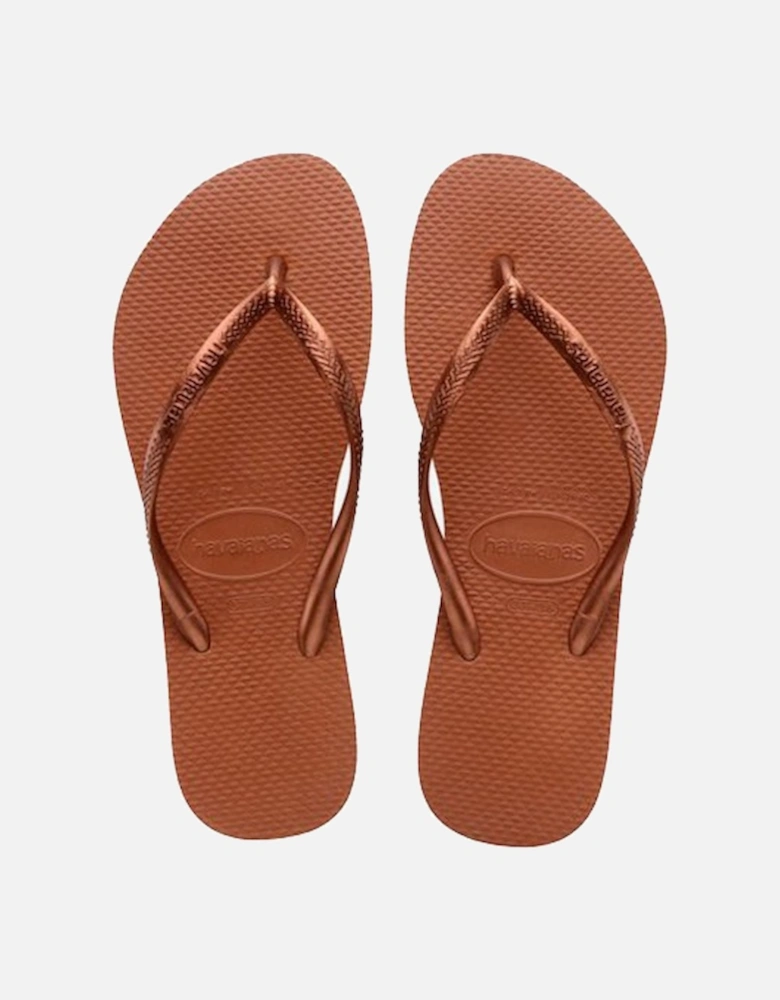 Women's Slim Flip Flop Rust/Metallic Copper