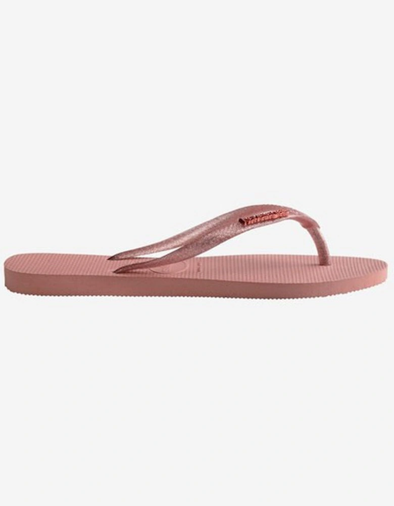 Women's Slim Logo Metallic Flip Flop Crocus Rose