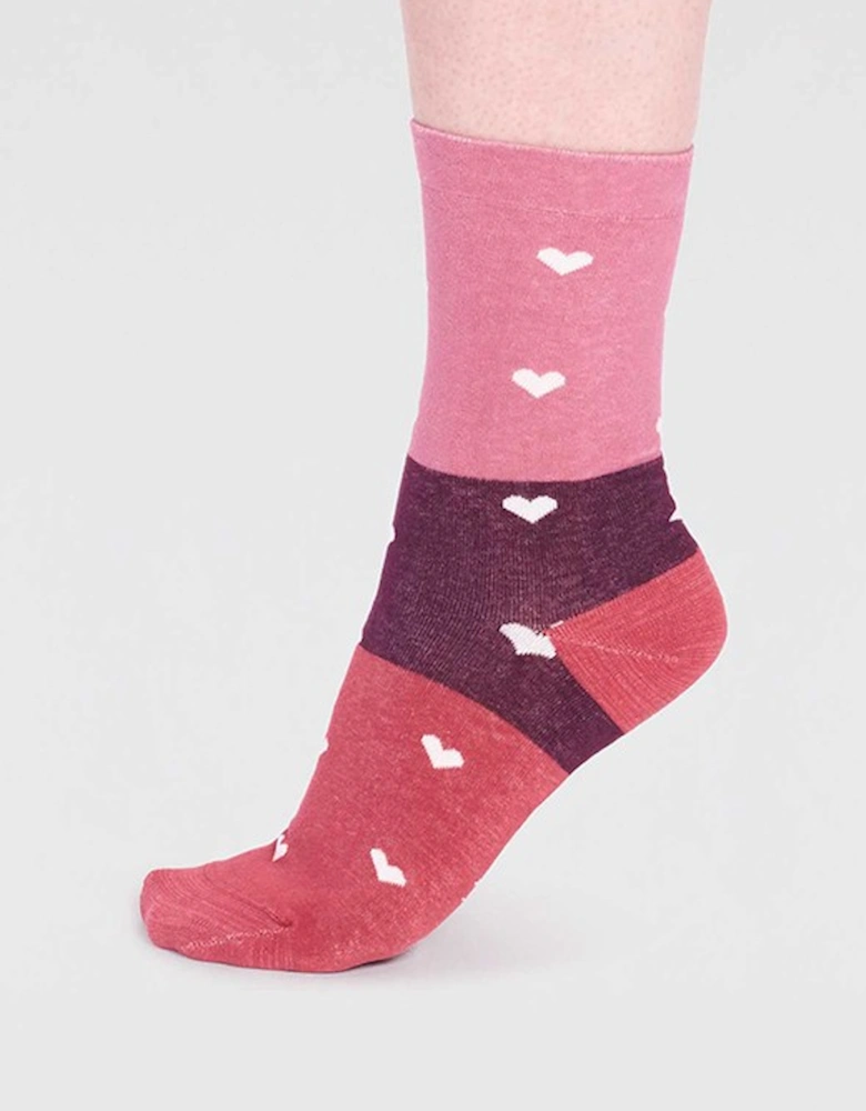 Nova GOTS Organic Cotton Heart Socks Dusty Rose Pink-4-7