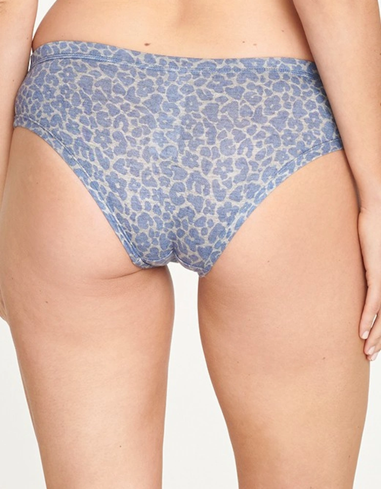 Women's Esmeray Bamboo Animal Print Bikini Briefs Periwinkle Blue