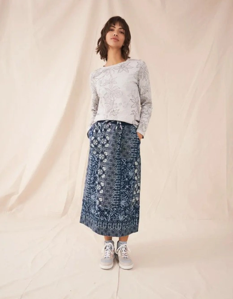 Women's Effie Linen Skirt Blue Multi