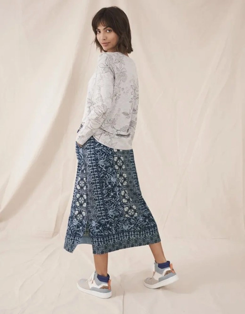 Women's Effie Linen Skirt Blue Multi