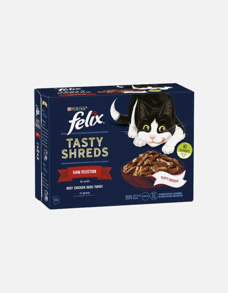 Felix Tasty Shreds Farm Selection In Gravy 12 x 80g Pouches