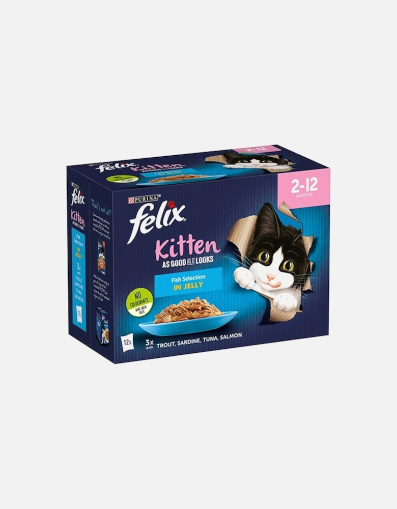 Felix As Good As It Looks Kitten Fish Selection In Jelly 12 x 100g Pouches