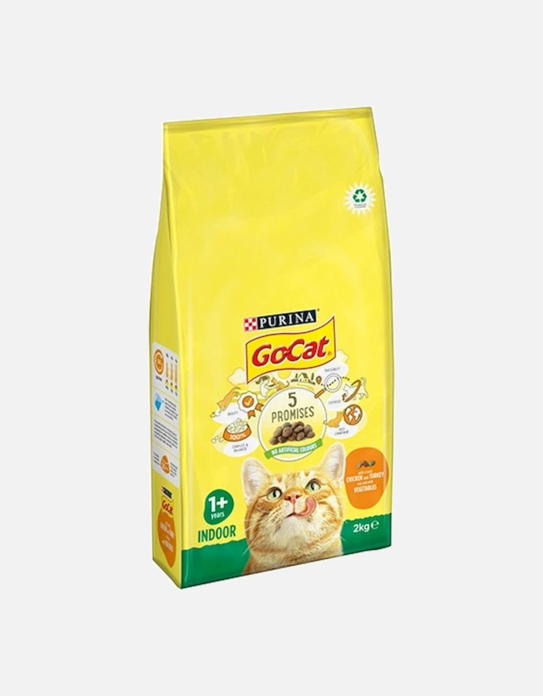 Purina Go-Cat Indoor Chicken And Turkey Mix With Vegetables Dry Cat Food 2KG