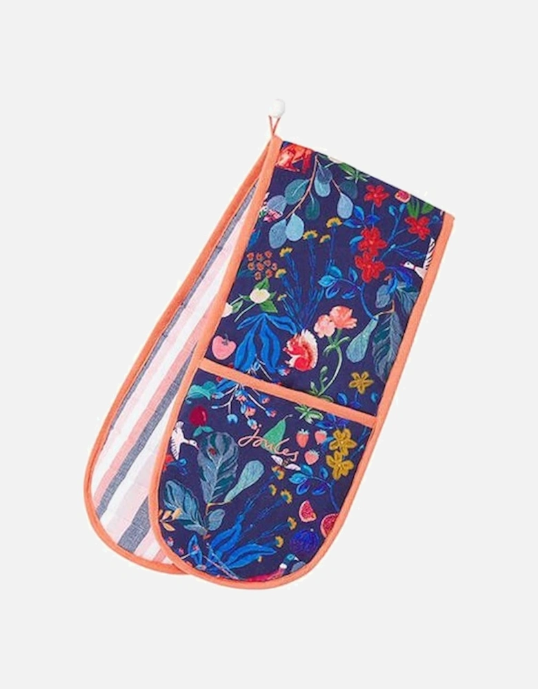 Country Cottage Double Oven Glove Navy Floral